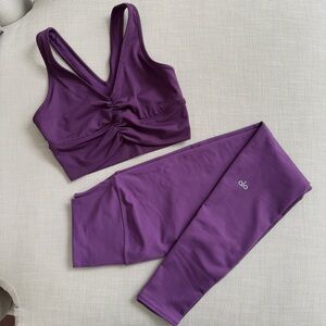 Alo Yoga Airbrush High-Waist Legging and Wild Thing Bra - Matching Set